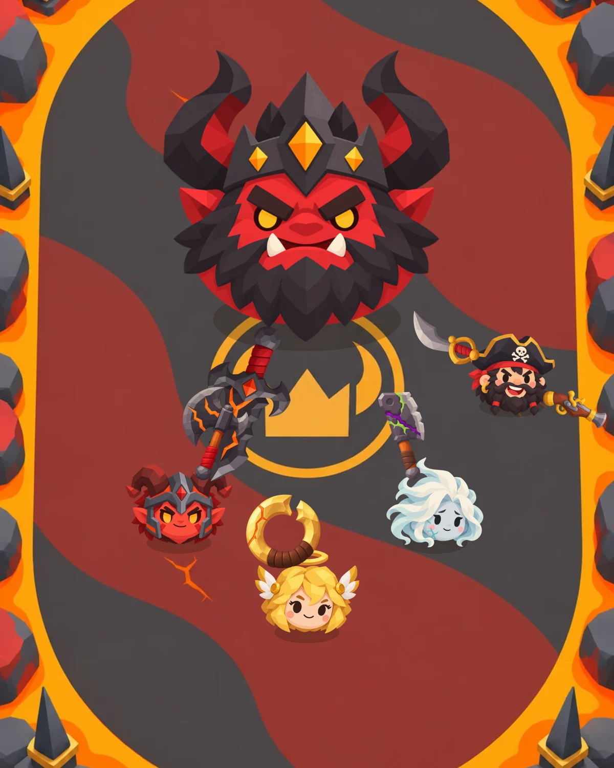 Four heroes against Azgaroth the Demon King